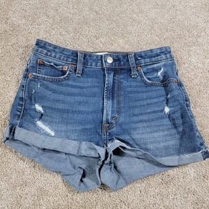 Abercrombie Fitch Womens High Rise Distressed Denim Shorts Womens Size 28 / 6